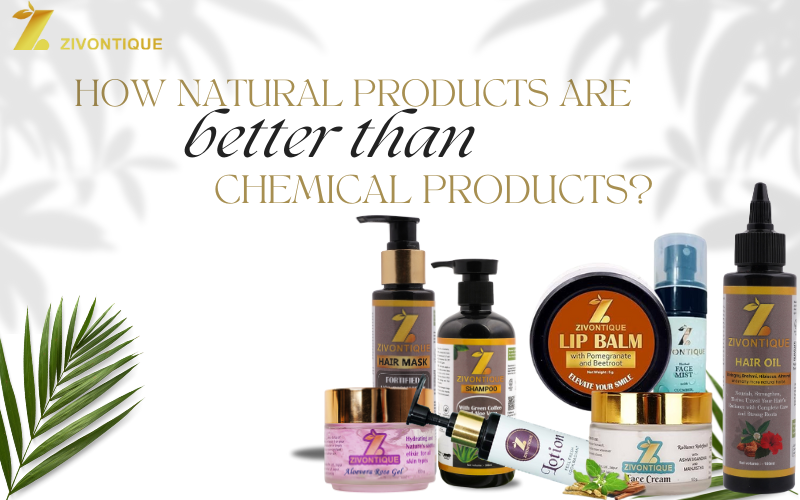 Artificial vs. Natural Skincare: Which is Better for Your Hair, Face & Lips? In today’s beauty market, the debate between natural and artificial (chemical-based) skincare products is hotter than ever. From hair oils and shampoos to lip balms, face creams, and mists, consumers are increasingly questioning: Are lab-made formulas trusted or s to nature’s remedies? At Zivontique, we believe in clean, plant-powered beauty—but let’s break down the facts so you can make an informed choice. Natural vs. Artificial Skincare: Key Differences Aspect Natural Skincare (Zivontique) Artificial/Chemical Skincare Safety Gentle, non-toxic, hypoallergenic May cause irritation, allergies, long-term damage Environmental Impact Biodegradable, eco-friendly Often contains microplastics & pollutants Ethics Cruelty-free, sustainable Often tested on animals Results Nourishes long-term, improves skin health Quick fixes but may weaken skin barrier Ingredients Plant extracts, essential oils, butters, herbs Synthetic chemicals, parabens, sulfates, artificial fragrances Product Breakdown: Natural vs. Artificial 1 Hair Oil: Natural (Zivontique’s Hair Oil) Cold-pressed botanical oils (coconut, amla, Bhringraj) Strengthens roots, reduces hair fall, promotes growth No mineral oil or silicones Artificial Hair Oil Contains mineral oil, silicones(creates temporary shine but clogs pores) May lead to scalp buildup & hair thinning 2 Hair Shampoo Natural (Zivontique’s Shampoo) Plant-based cleansers (soapnut, shikakai) Sulfate-free, pH-balanced Cleans without stripping natural oils Artificial Shampoo Harsh sulfates (SLS/SLES) that strip moisture Synthetic fragrances cause scalp irritation 3 Lip Balm Natural (Zivontique’s Lip Balm) Shea butter, beeswax, vitamin E Heals chapped lips without chemicals Artificial Lip Balm Petroleum jelly (traps moisture but doesn’t nourish) May contain parabens & synthetic dyes 4 Face Cream Natural (Zivontique’s Face Cream) Aloe vera, hyaluronic acid (plant-derived) Hydrates deeply without clogging pores Artificial Face Cream Heavy silicones, parabens Can cause breakouts & milia 5 Face Mist Natural (Zivontique’s Face Mist) Floral waters, rose hydrosol Refreshes & balances skin naturally Artificial Face Mist Alcohol-based (dries out skin) Artificial perfumes cause redness Why Choose Natural Skincare? No hidden toxins – Safe for long-term use Works in harmony with skin biology – No dependency Sustainable & cruelty-free – Better for the planet Can Artificial Skin Care Ever Be Good? Some lab-made ingredients (like hyaluronic acid, peptides) are scientifically proven and safe. However, many commercial brands overload products with: Parabens: (linked to hormone disruption) Sulfates: (strip natural oils) Artificial fragrances: (cause allergies) The key? Read labels carefully! Making the Switch to Natural Skincare If you’re used to chemical products, transition slowly: Start with one product:(e.g., switch shampoo first) Detox phase (2-4 weeks) :– Skin may purge impurities Enjoy long-term benefits: – Healthier hair & glowing skin Final Verdict: Nature Wins While artificial skincare offers quick fixes, natural products provide safer, sustainable beauty with lasting results. At Zivontique, we craft clean, effective formulations that let your natural beauty shine—without compromise. Ready to Go Natural? Explore Zivontique’s Plant-Powered Range Today!